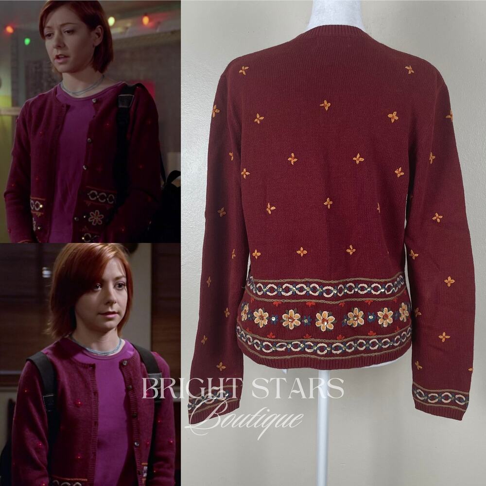 Rare Embroidered Cardigan Alt Color ASO Willow Rosenberg Buffy Vampire Slayer - Picture 2 of 13